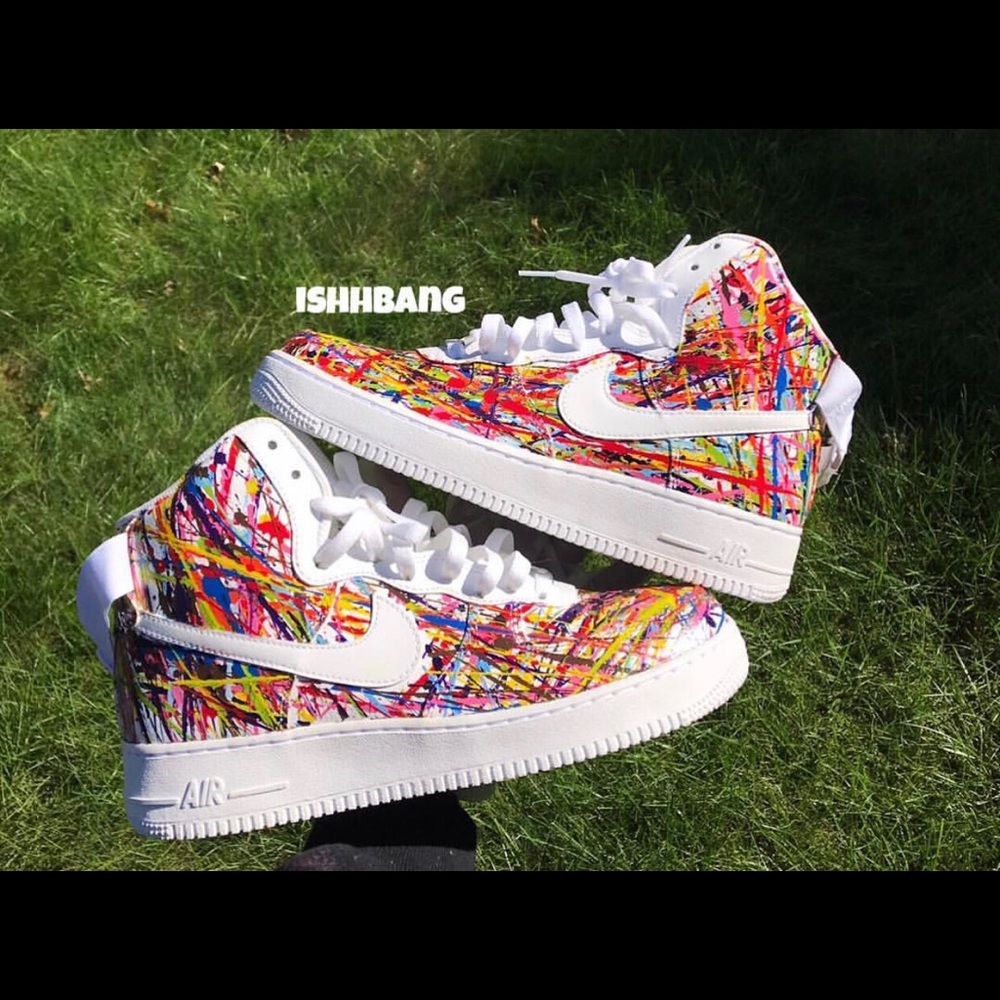 Customized Nike Air Force One Splatter High Custom